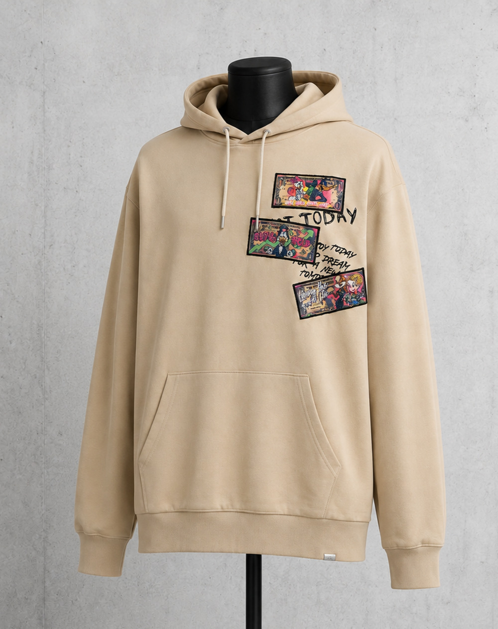 Left Point Men 2XL Tan Scrooge McDuck Friends Rhinestone Graphic Hoodie NWT